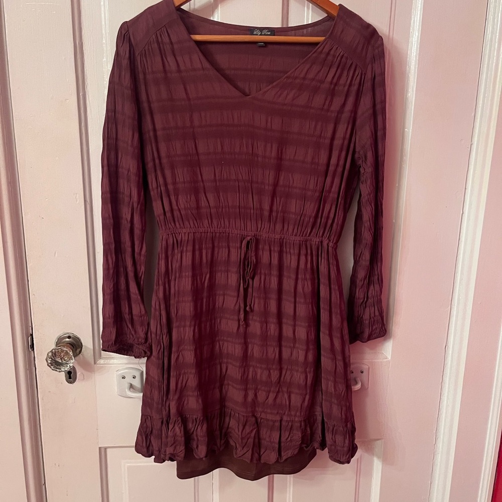 Lily Rose Brown Long Sleeve Dress